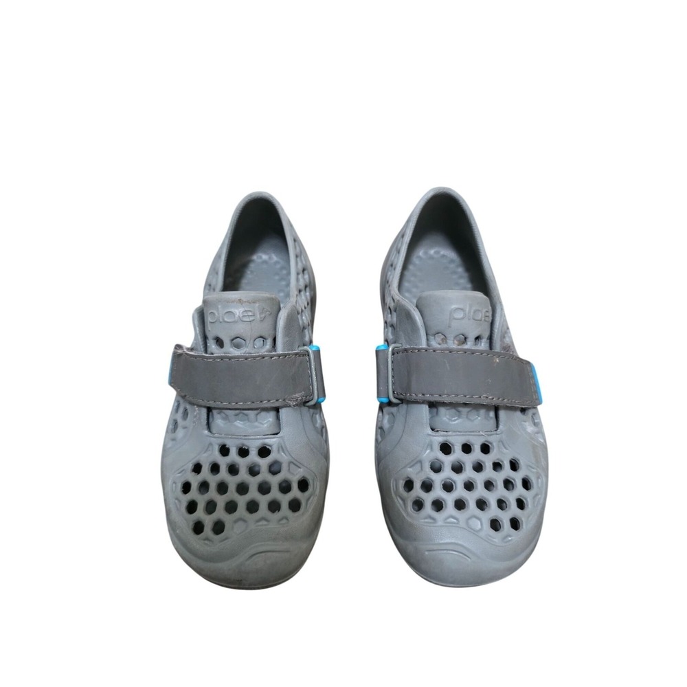 Plae Grey Rubber Mesh Kids Shoes Strap Size 10